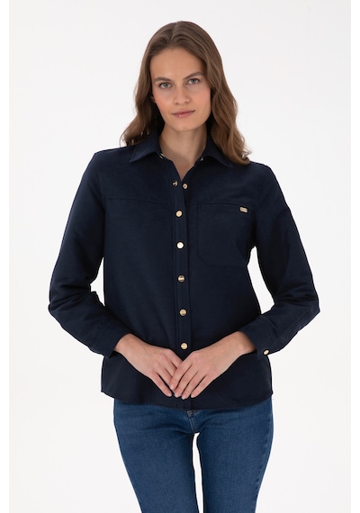 U.s. Polo Assn. Kadın Lacivert Gömlek Desenli 50317242-vr033 Lacivert