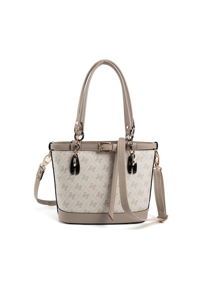 Silver Polo Sp1155 Kadın El Çantası Monogram Bej-kum