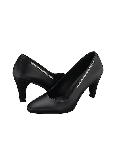 Costo Shoes 45-46-47-48-49-50 Numara Ays7986 Siyah Deri Topuklu Özel Seri Kadın Stiletto Siyah Deri