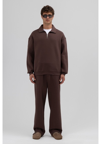 Vamos Basic Baggy Eşofman Alt Kahverengi