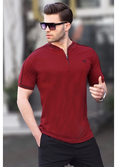 Madmext Madmext Bordo Polo Yaka Erkek Tişört 9281-bordo Bordo