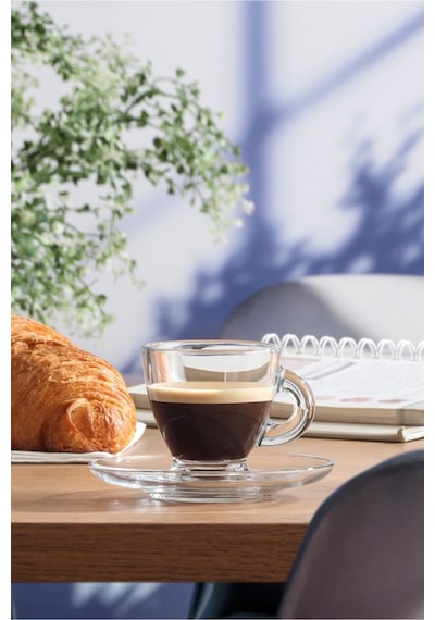 Lav Roma Cam Espresso Fincan Seti 6 Kişilik 95 ml (6 Espresso Fincanı ,6 Fincan Tabağı)