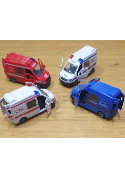 Oyuncak Araba Ambulans Polis Jandarma İtfaiye 112 Acil Kurtarıcı 4lü Set 12 Cm Diğer