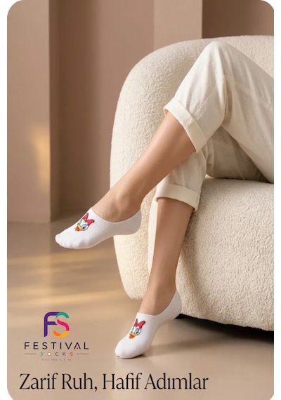 Festival Socks 5 Çift Kadın Görünmez Çorap Pamuklu No Show Babet Çorap Kaymaz Günlük Sneaker Çorabı 36-41 Beyaz Festival Socks 5 Çift Kadın Görünmez Çorap Pamuklu No Show Babet Çorap Kaymaz Günlük Sneaker Çorabı 36-41 Beyaz