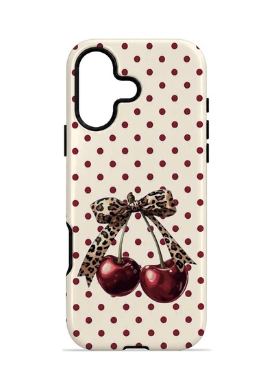 Velvoria Valestra Wild Cherry Bow Apple Apple iPhone Uyumlu 16 Plus Darbe Korumalı Kılıf Valestra Select - Wild Cherry Bow