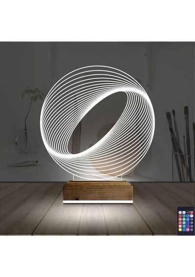 Luvivia Geometrik Dekoratif 3d Lamba - Masa Gece Lambası V9 Şeffaf