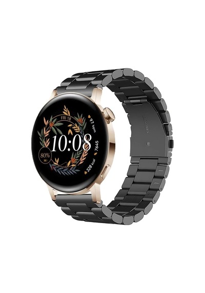 Huawei Watch Gt3 42mm Uyumlu Kordon Klasik Baklava Model Paslanmaz Çelik Metal Kayış