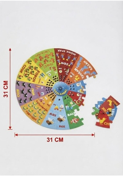 Küçük Dahiler İçin İngilizce Eşleştirme Oyunu: 41 Parça Eğitici Öğretici Şirin Hayvanlar Puzzle