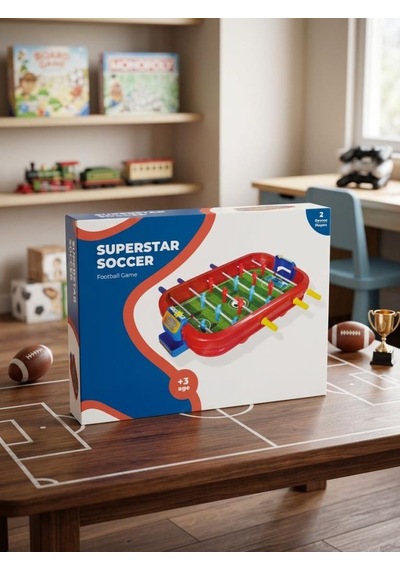 2 Kişilik Süper Star Futbol Masaüstü Langırt Skor Tabelalı 2 Adet Toplu Eğitici Aktivite Oyuncağı