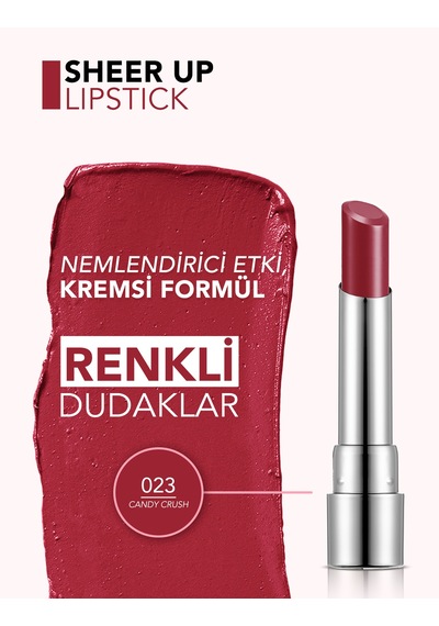 Sheer Up Yarı Transparan & Parlak Bitişli Nemlendirici Ruj 8682536097963 023candycrush