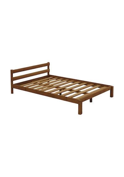 Masif Ahşap Karyola 150cm X 200cm Doğal Ahşap Ceviz Renk
