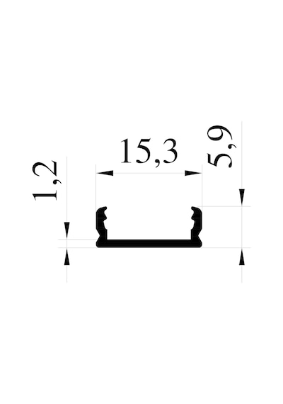 Led Kanal Profil Sıva Üstü 6931 Alüminyum Kasa İnce Tip 2 Metre 15x6mm Opak Pleksi Yan Kapak Diğer