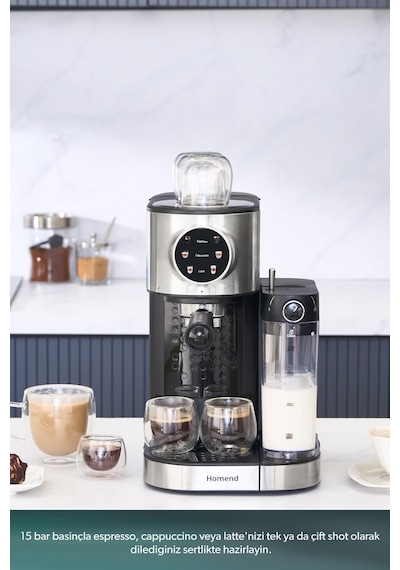 Homend Coffeebreak 5015H Süt Köpürtücülü Otomatik Espresso Makinesi