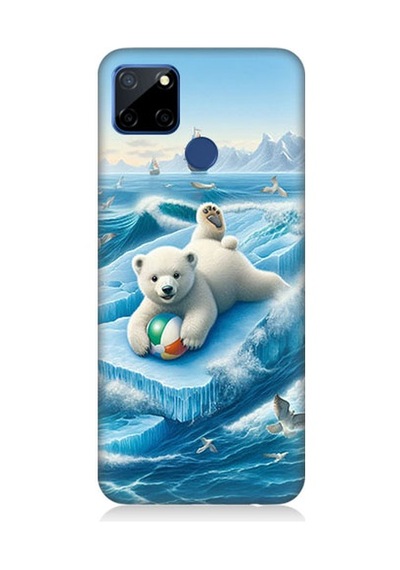Realme C12 Uyumlu Buzda Ayı Desenli Silikon Kılıf