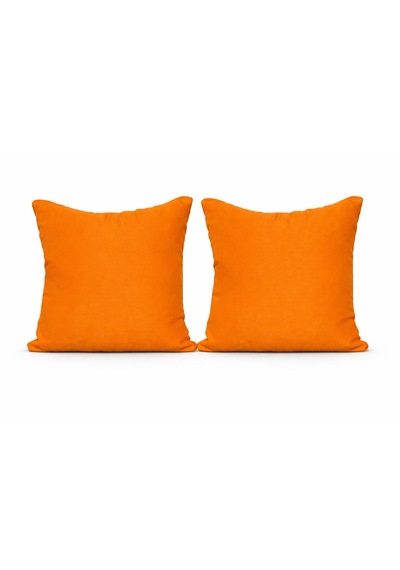 Faralya Life Düz Turuncu 2 Li Kırlent Kılıfı 45x45 Cm Dekoratif Koltuk Yastık Kılıfı Modern Salon Dekoru Turuncu