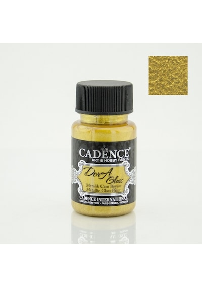 Cadence  Dora Glass Metalik Cam Boyası 50 ML 3136 Rich Gold