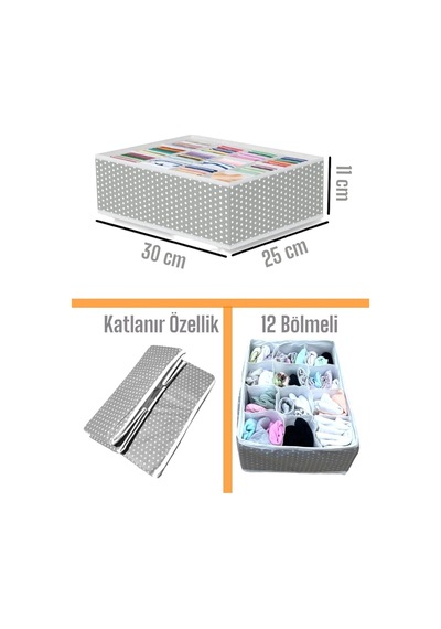 2'li Kutu Seti Çocuk Odası Dolap Çekmece Içi Çamaşır Çorap Düzenleyici Petek Akordiyon Organizer Kum Diğer