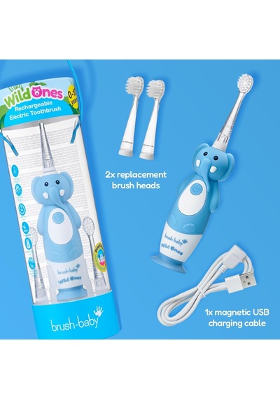 Baby Sonic Brush-baby Wildones Fil Desenli Çocuk Şarjlı Elektrikli Diş Fırçası, Zamanlayıcılı Diğer