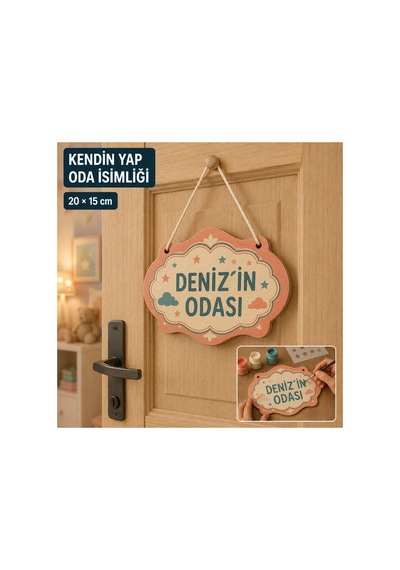 Arliadesign Çukurova Ahşap Lazer Kendin Tasarla 6 Lı Kapı Ve Bahçe İsimliği Seti 20x15 Cm Ham Mdf