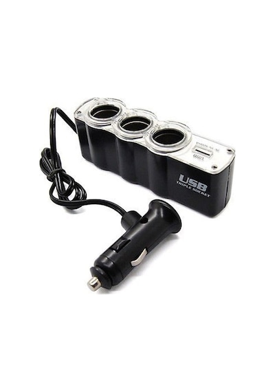 3 Port + 1 USB Oto Araç Çakmaklık Çoğaltıcı Çoklayıcı