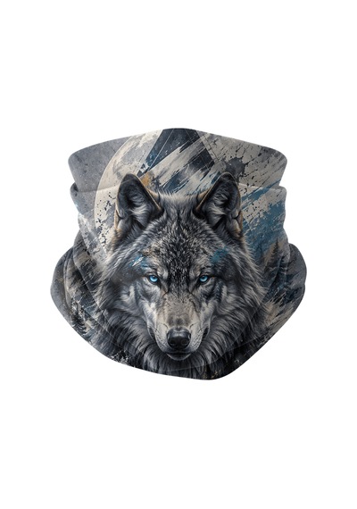 Bobrear Mavi Gözlü Kurt Desenli Çok Amaçlı Buff Bandana Boyunluk Çok Renkli