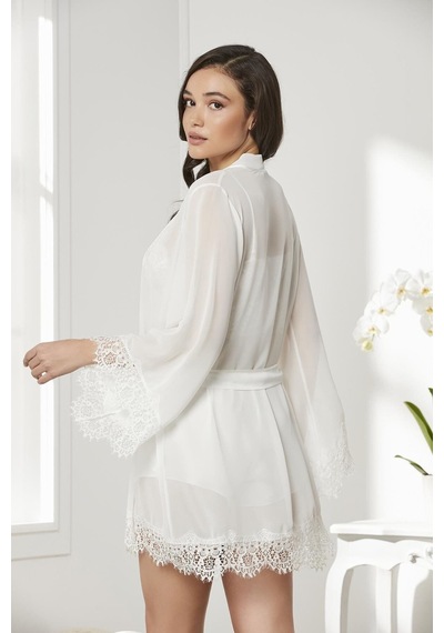 Pierre Cardin 4lü Gecelik Sabahlık Şort Çeyiz Set 7005 Ekru