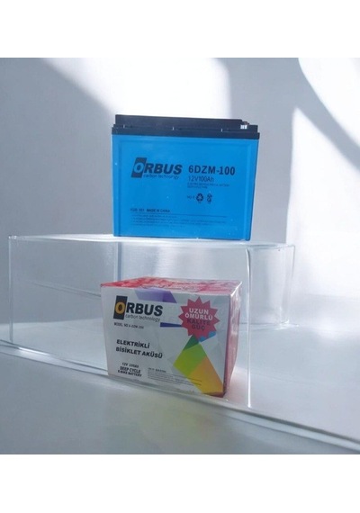 Orbus 12v 100amper 100ah 3 Tekerlekli Elekrikli Araçlar İçin Jel Akü - Ebatlar: 224x150x178mm