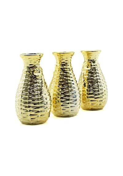İbico İ12-101 Biblo Ve Dekoratif Süs Eşyası Vazo Orta Gold Seramik - 12'li Paket Diğer
