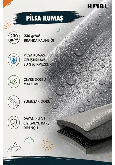 Güçlendirilmiş Su Geçirmez Kamp Ve Çadır Altı Brandası - 17m2 Çadırlar İçin 5m 4m