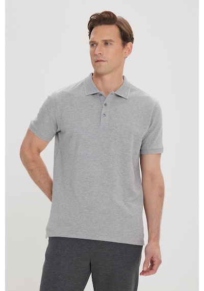Ac&Co / Altınyıldız Classics Erkek Gri Slim Fit Dar Kesim Polo Yaka Tişört 4A4820200001GmjXL Gri