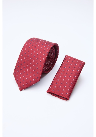İmza Kırmızı-lacivert Desenli 7 Cm Kravat 1090260131 Kırmızı - Lacivert