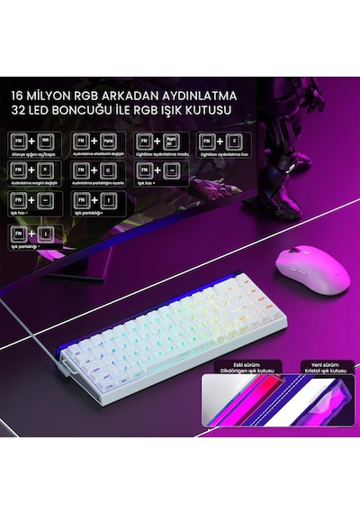 Aula Hero 68 He Manyetik Klavye Rapid Trigger Black King Switch 8000Hz RGB TKL Hot Swap Oyuncu Klavyesi