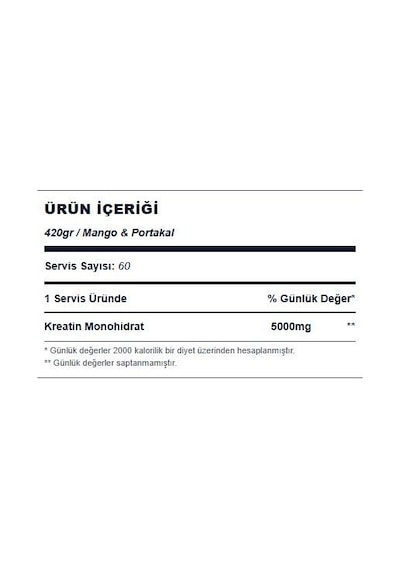Animal Pure Creatine Monohydrate 100% 420 Gr Orange Mango - Kreatin Monohidrat Aromalı