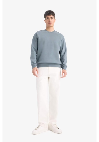 Defacto Relax Fit Bisiklet Yaka Kalın İçi Yumuşak Tüylü Basic Düz Sweatshirt T5139az25augn846 Yeşil