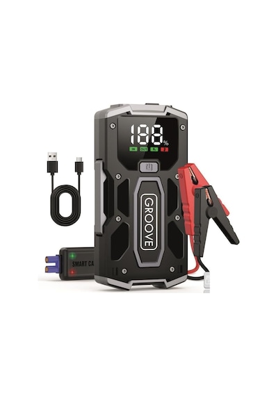 M01 18200mah 2000a Akü Takviye Cihazı Taşınabilir Jump Starter Powerbank+led Lamba+lcd Ekran