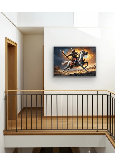 Atlı Osmanlı Askeri Kanvas Tablo 70x100cm Çok Renkli