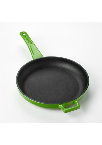 Cookware Dökme Demir Emaye Izgara Tava İle Metal Kulp, Yuvarlak, 20 Cm, Yeşil Diğer