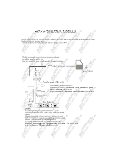 Ayak Aydınlatma Modülü -Çift Modlu-Parlaklık Ayarlı