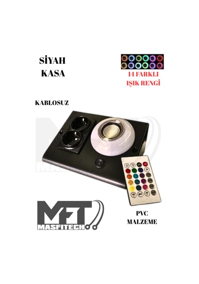 Masfitech Tezgah Altı Bluetooth Müzik Çalar Prizmatik Venüs Siyah