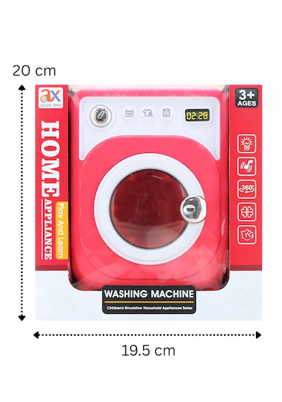 Oyuncak Çamaşır Makinesi - Sesli Ve Işıklı Pembe Çamaşır Makinesi 01