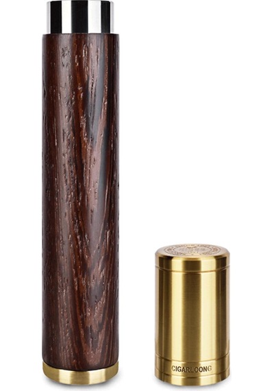 Cigarloong Ahşap Metal Puro Kılıfı Tekli Gold 60 Ring