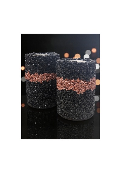 Dekoratif Obje Kristal Taşlı 2 Li Tealight Mumluk