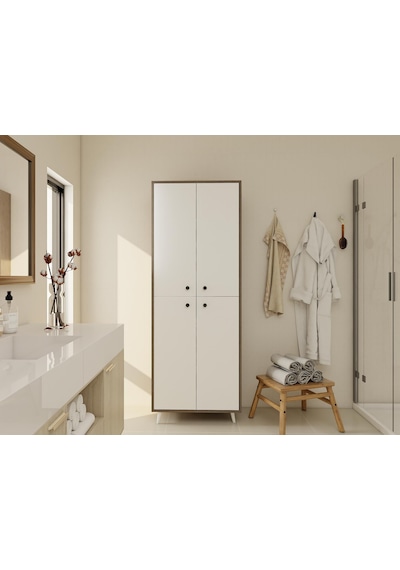 Vadi Çok Amaçlı Banyo/kiler Dolabı Antrasitmeşe-beyaz Renk Beyaz