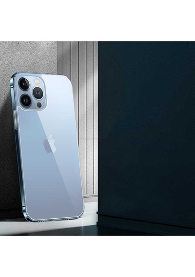 Ekılıf - Apple Uyumlu iPhone 13 Pro Max - Arka Kasa Koruyucu Back Maxi Glass Temperli Cam Arka Koruyucu - Şeffaf