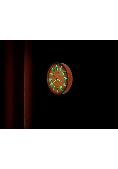 Fosforlu Eskitme Küçük Mini Duvar Saati Çap 22 Cm Sessiz Akar Saniye Eskitme