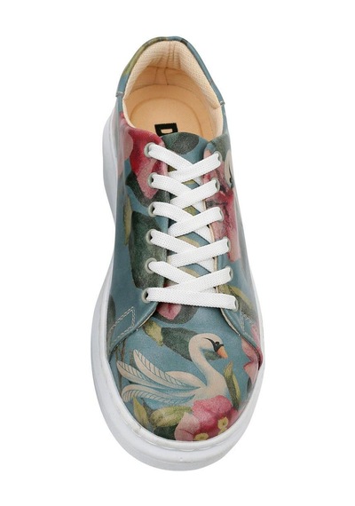 Kadın Vegan Deri Turkuaz Sneakers - Eye Candy & Soul Food Tasarım Çok Renkli