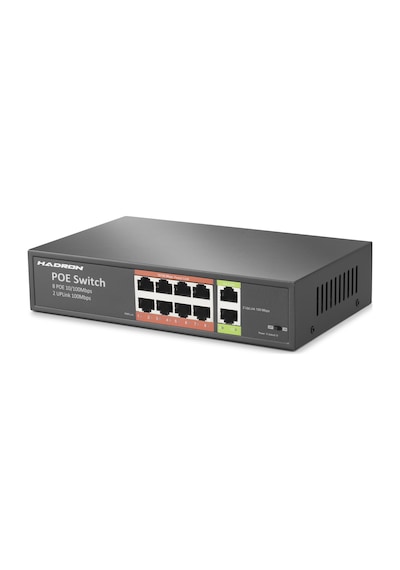 Hadron Hdx1441 Aı Poe Switch 8 Port 2 Uplink 65w Siyah