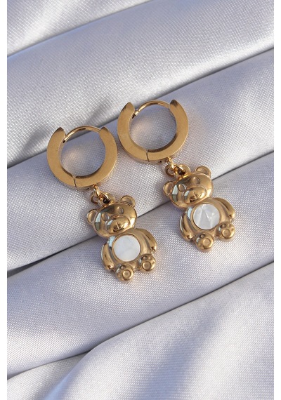Ezoconcept 316l Çelik Gold Renk Teddy Model Küpe Çok Renkli