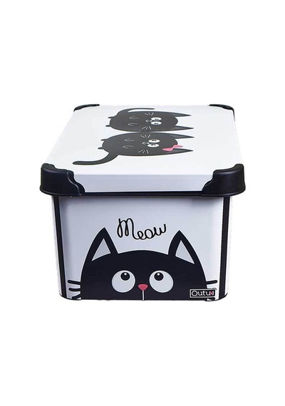 Style Box Meow Desenli 10 L Saklama Kutusu Çok Renkli