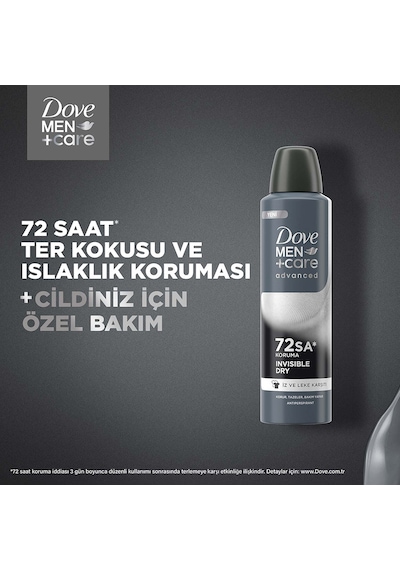 Dove Men +care Advanced Erkek Deodorant 72 Saat Koruma Invisible Dry 150 Ml X3